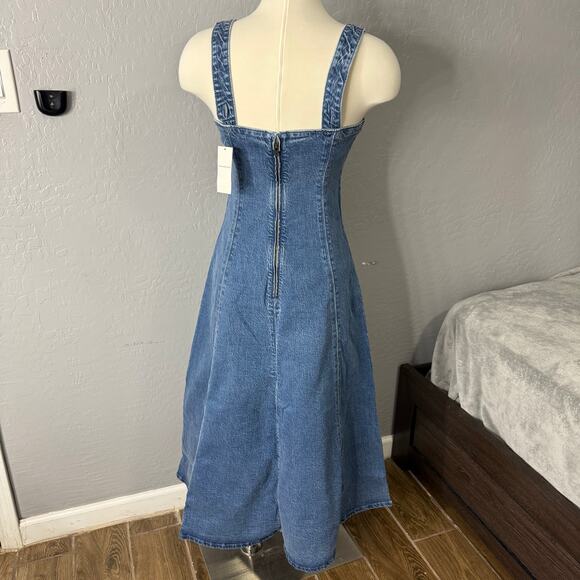 NWT The A&F Mila Denim Midi Dress, Medium Denim, S - Picture 2 of 6